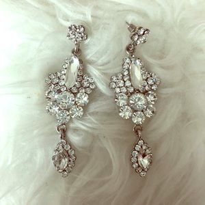 Art Deco bridal crystal chandelier earrings
